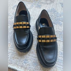 Zara black loafers size US 6